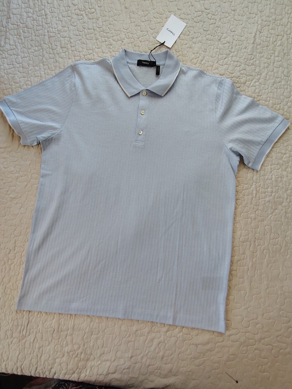 Theory Men’s Light Blue Polo Shirt Size XL.